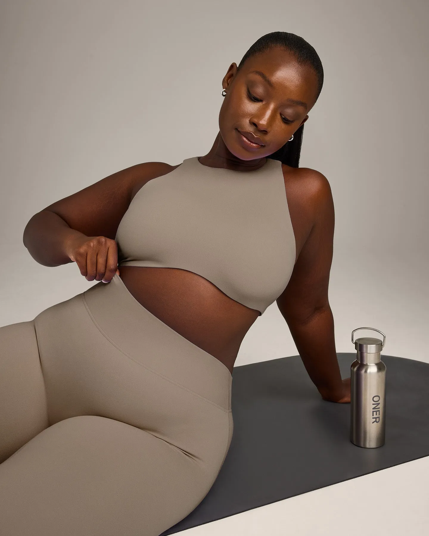 SoftMotion™ High Neck Sports Bra with Grey Logo | Minky sold by Oner Active product image thumbnail 5