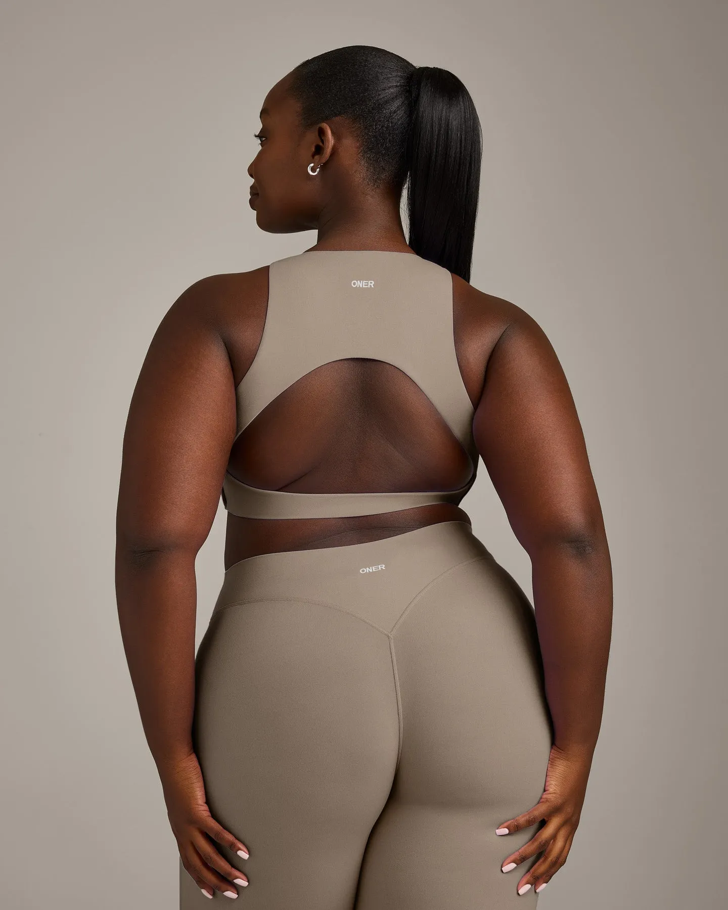 SoftMotion™ High Neck Sports Bra with Grey Logo | Minky sold by Oner Active product image thumbnail 2