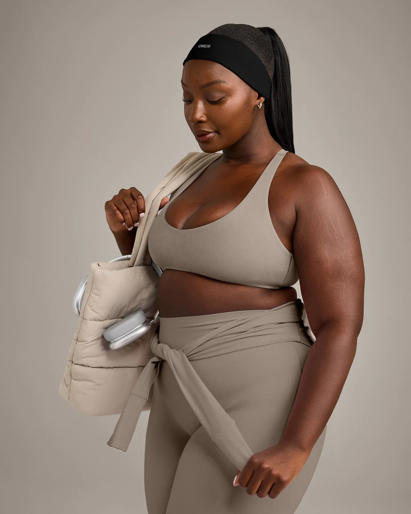 SoftMotion™ Headband with Grey Logo | Black sold by Oner Active product image thumbnail 3