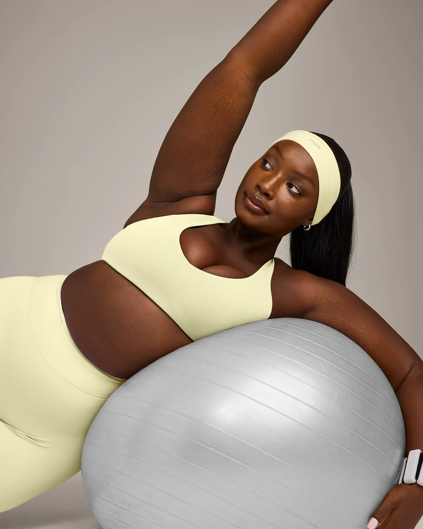 SoftMotion™ Bralette with Grey Logo | Pastel Yellow sold by Oner Active product image thumbnail 4