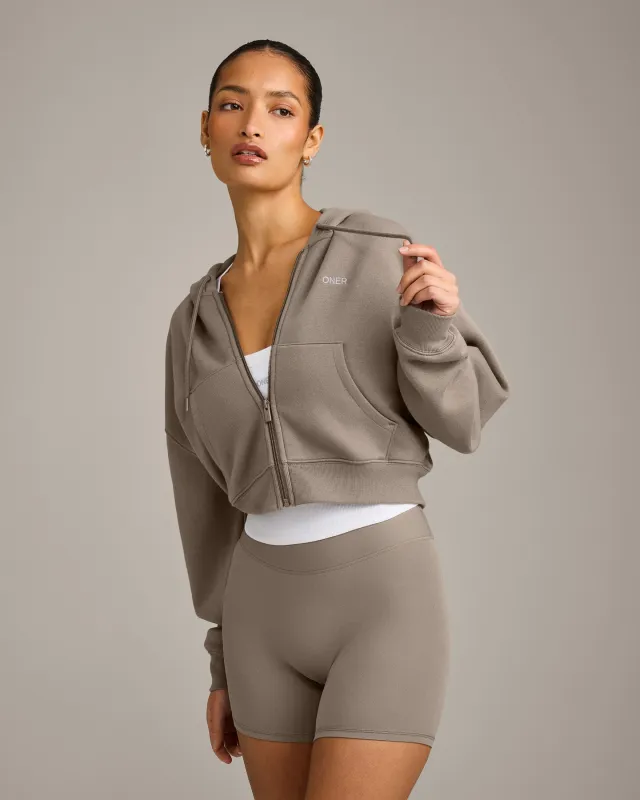 Foundations All Season Cropped Zip Through Hoodie | Minky made by Oner Active