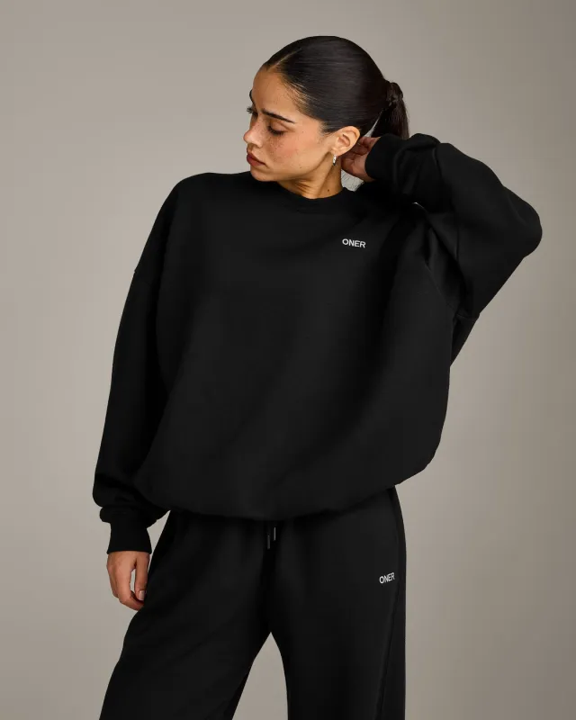 Foundations All Season Crew Neck Sweatshirt | Black made by Oner Active
