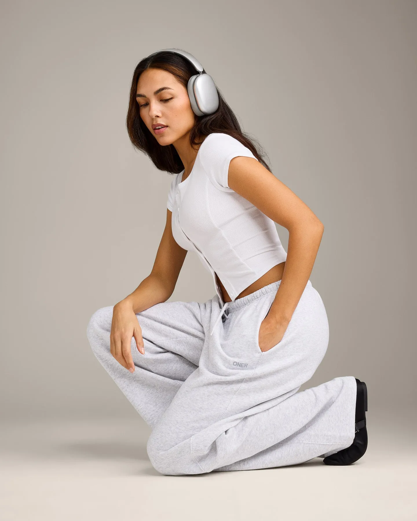 Mellow™ Rib Mid Short Sleeve Cardigan | White sold by Oner Active product image thumbnail 2