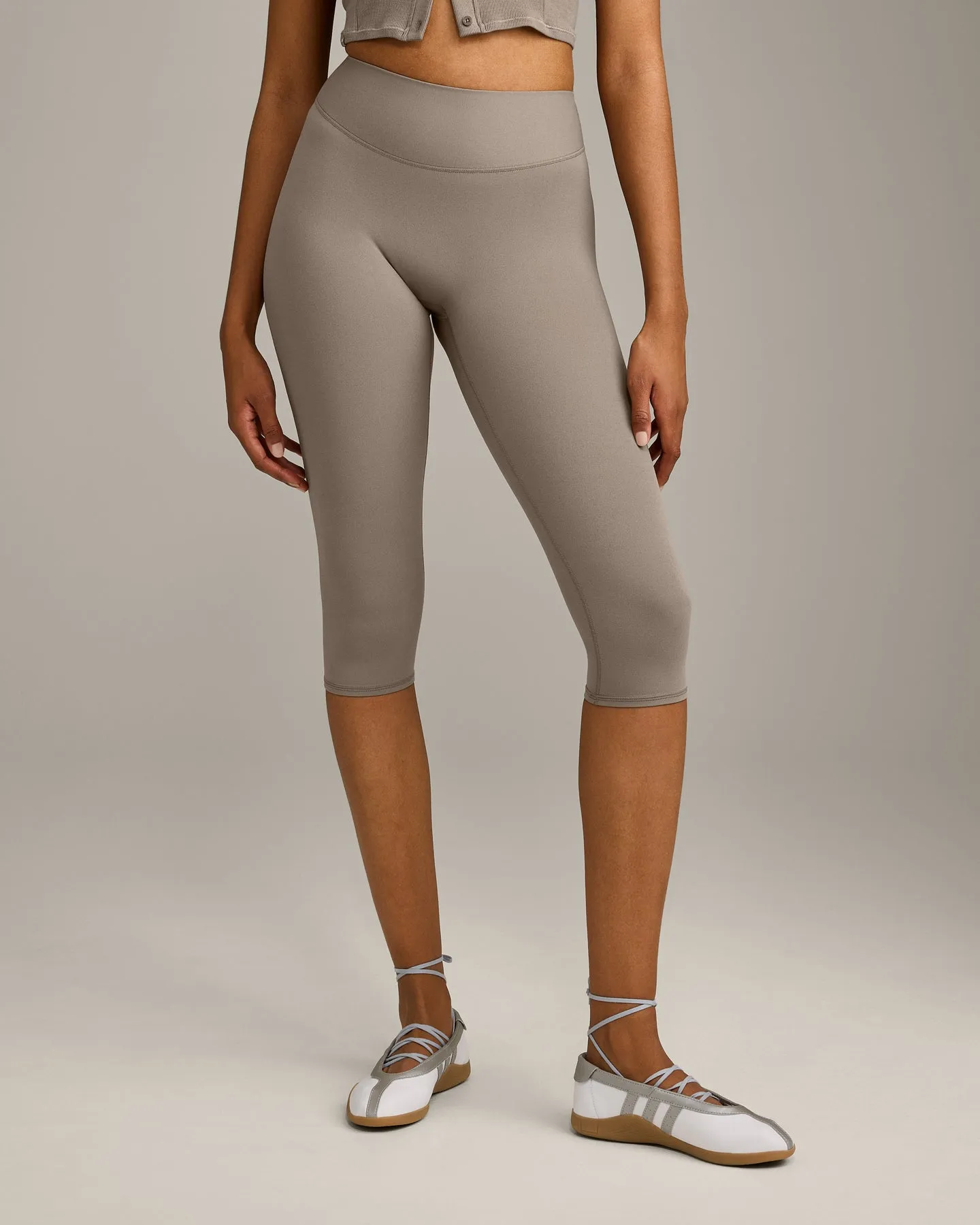 SoftMotion™ High Waisted Capri Leggings with Grey Logo | Minky sold by Oner Active product image thumbnail 2