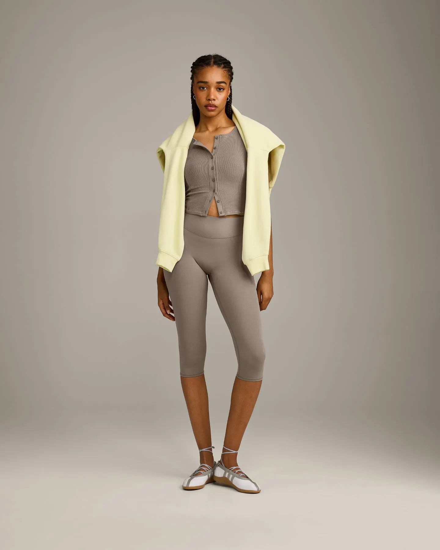 SoftMotion™ High Waisted Capri Leggings with Grey Logo | Minky sold by Oner Active product image thumbnail 3