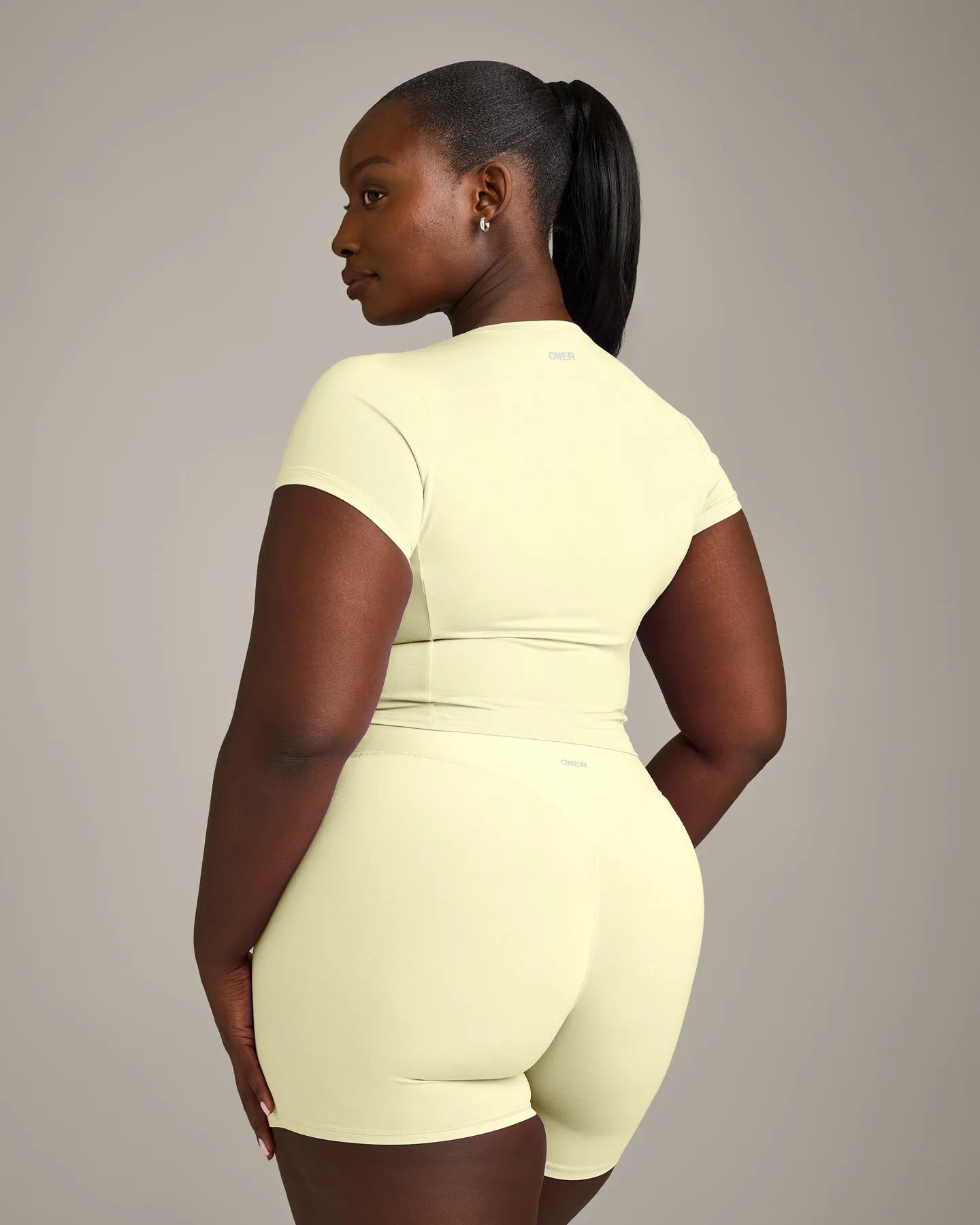 Mellow™ Motion Crew Neck Mid Top | Pastel Yellow sold by Oner Active product image thumbnail 5
