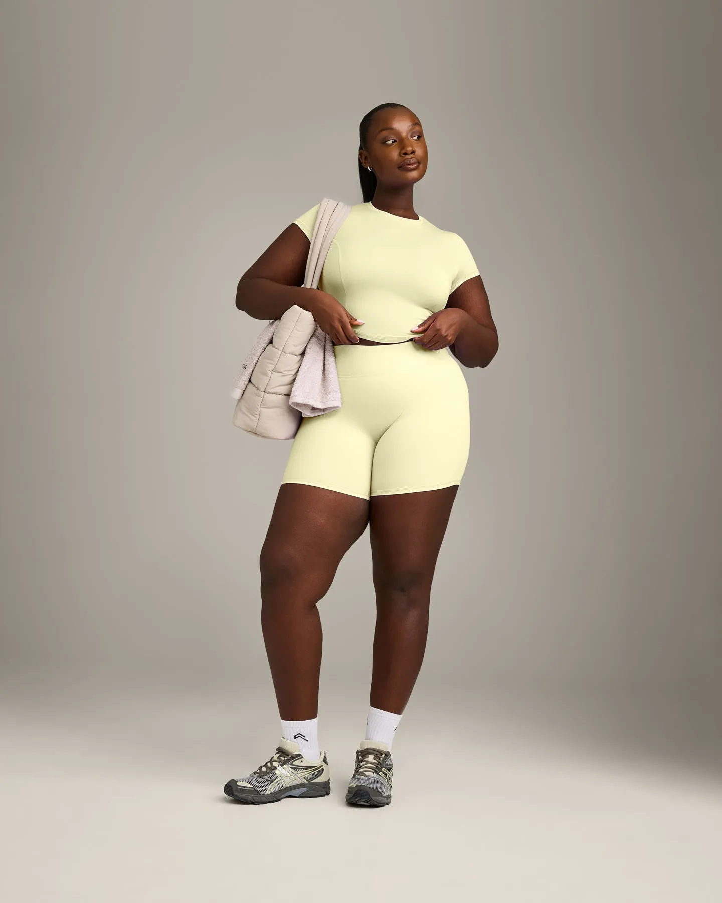 Mellow™ Motion Crew Neck Mid Top | Pastel Yellow sold by Oner Active product image thumbnail 2