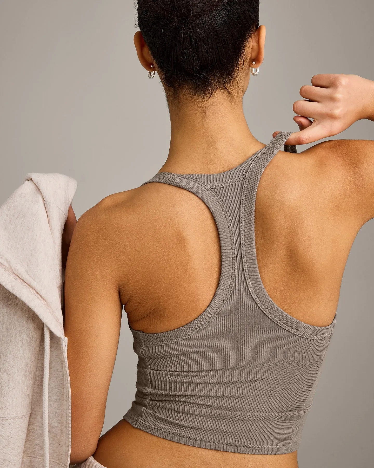 Mellow™ Rib Racer Back Mid Vest with Built in Bra Shelf | Warm Minky sold by Oner Active product image thumbnail 2
