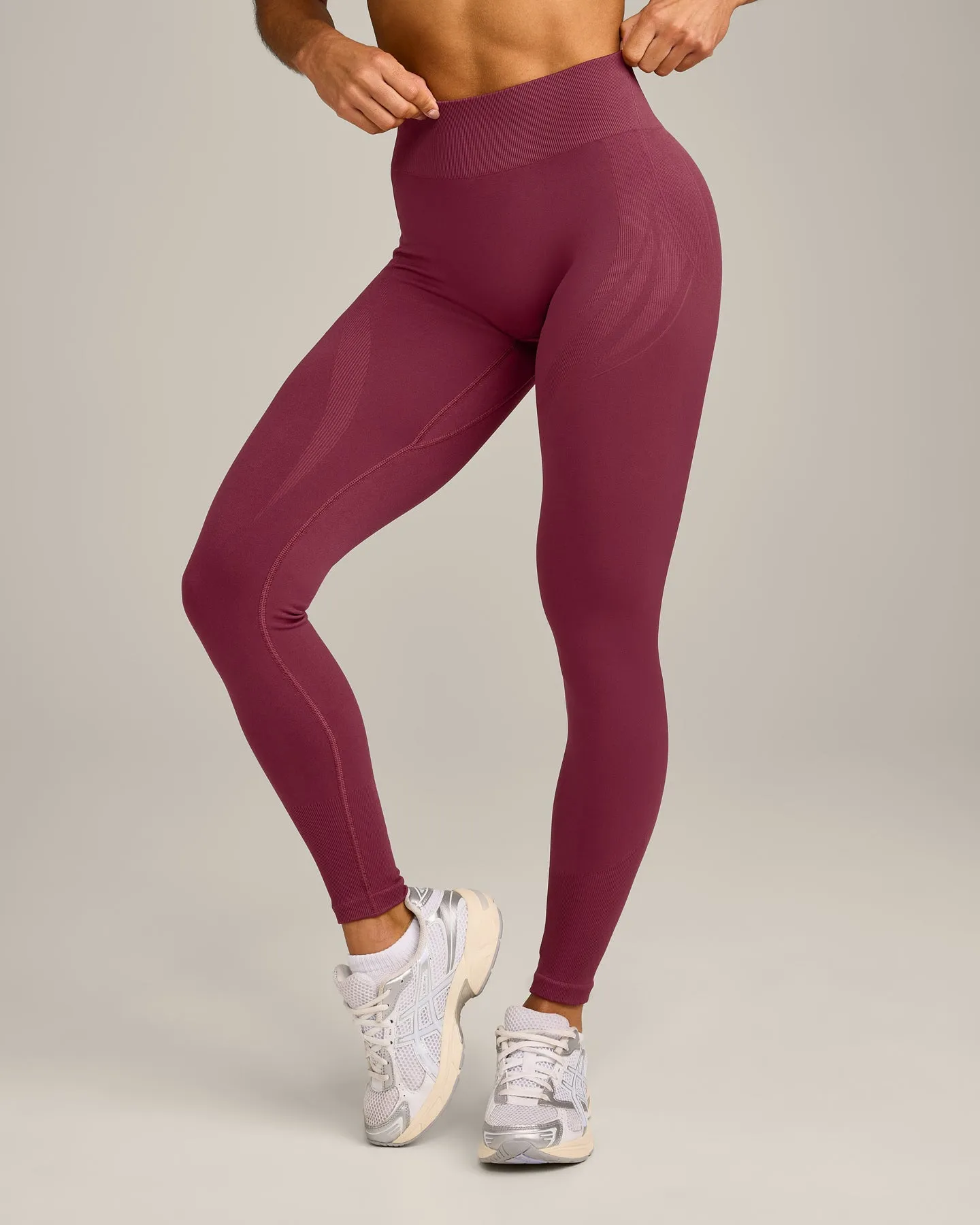 EnhanceLift™ Seamless Leggings with Grey Logo | Burnt Maroon sold by Oner Active product image thumbnail 2