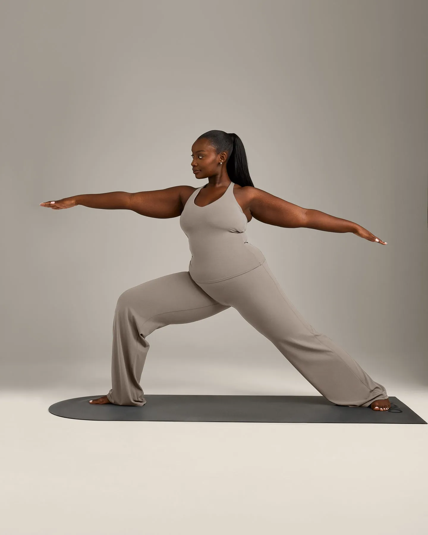 SoftMotion™ Racer Back Vest with Built in Bra Shelf with White Logo | Warm Sand sold by Oner Active product image thumbnail 3