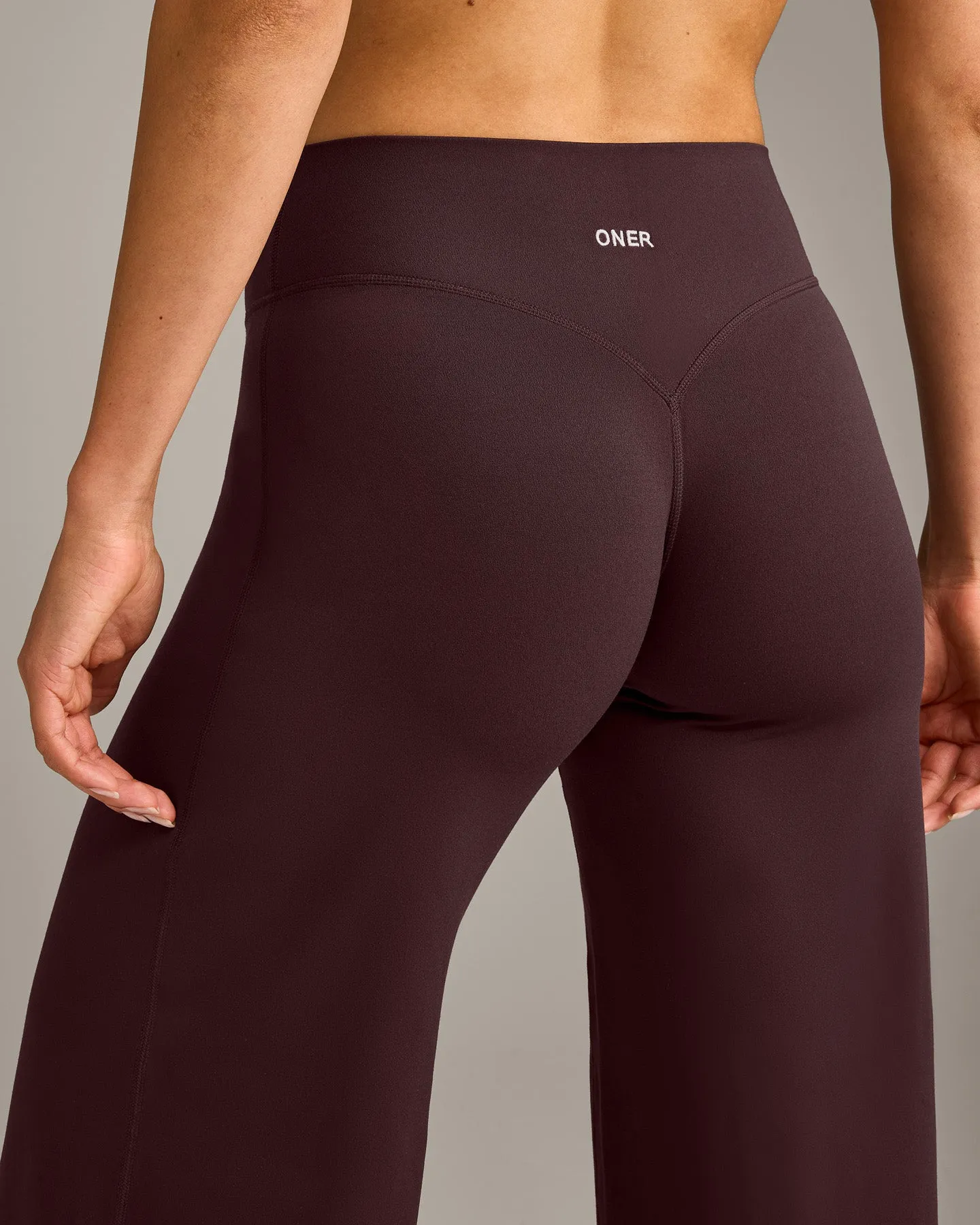 SoftMotion™ Straight Leg Bottoms with Grey Logo | Plum Brown sold by Oner Active product image thumbnail 4