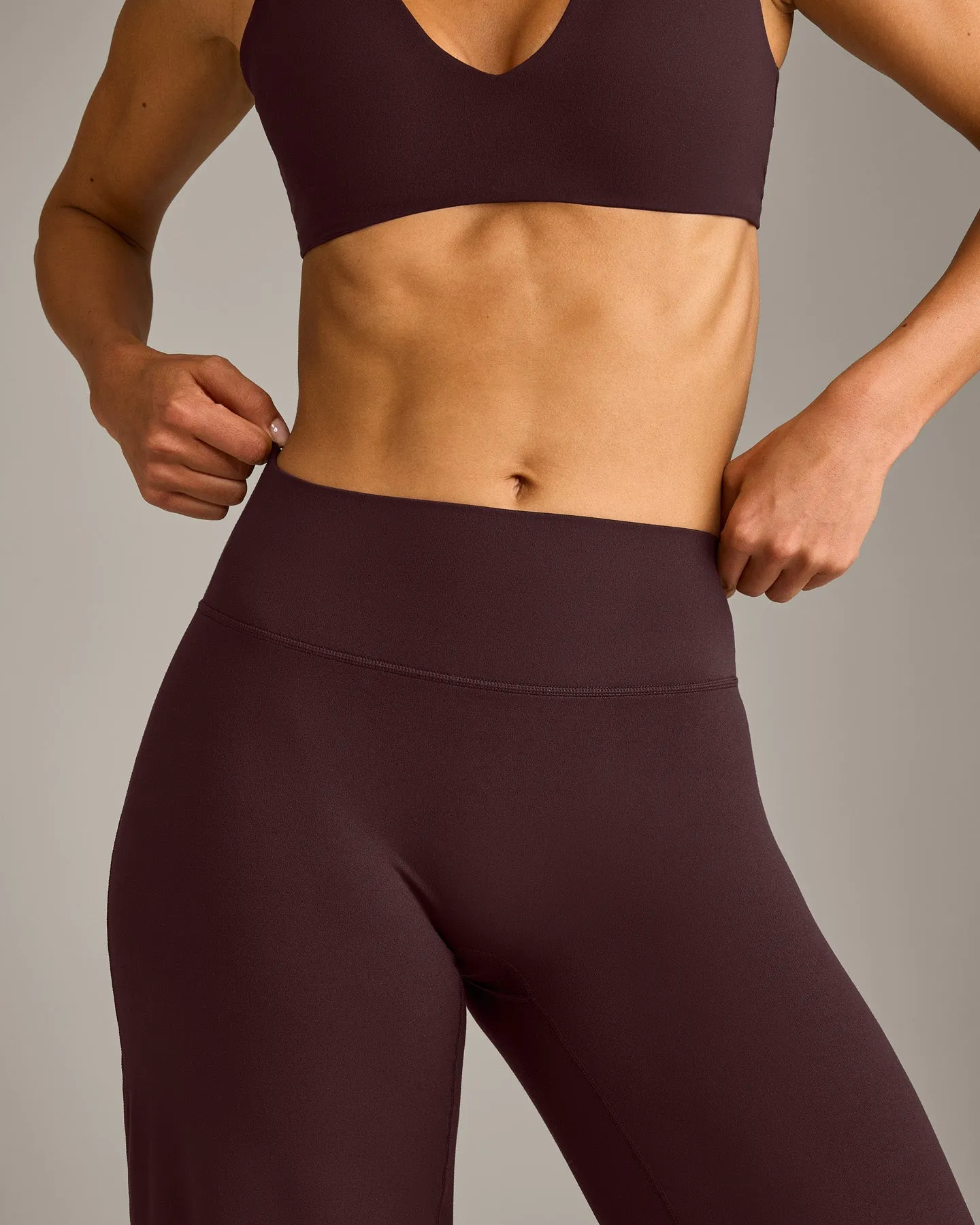 SoftMotion™ Straight Leg Bottoms with Grey Logo | Plum Brown sold by Oner Active product image thumbnail 5
