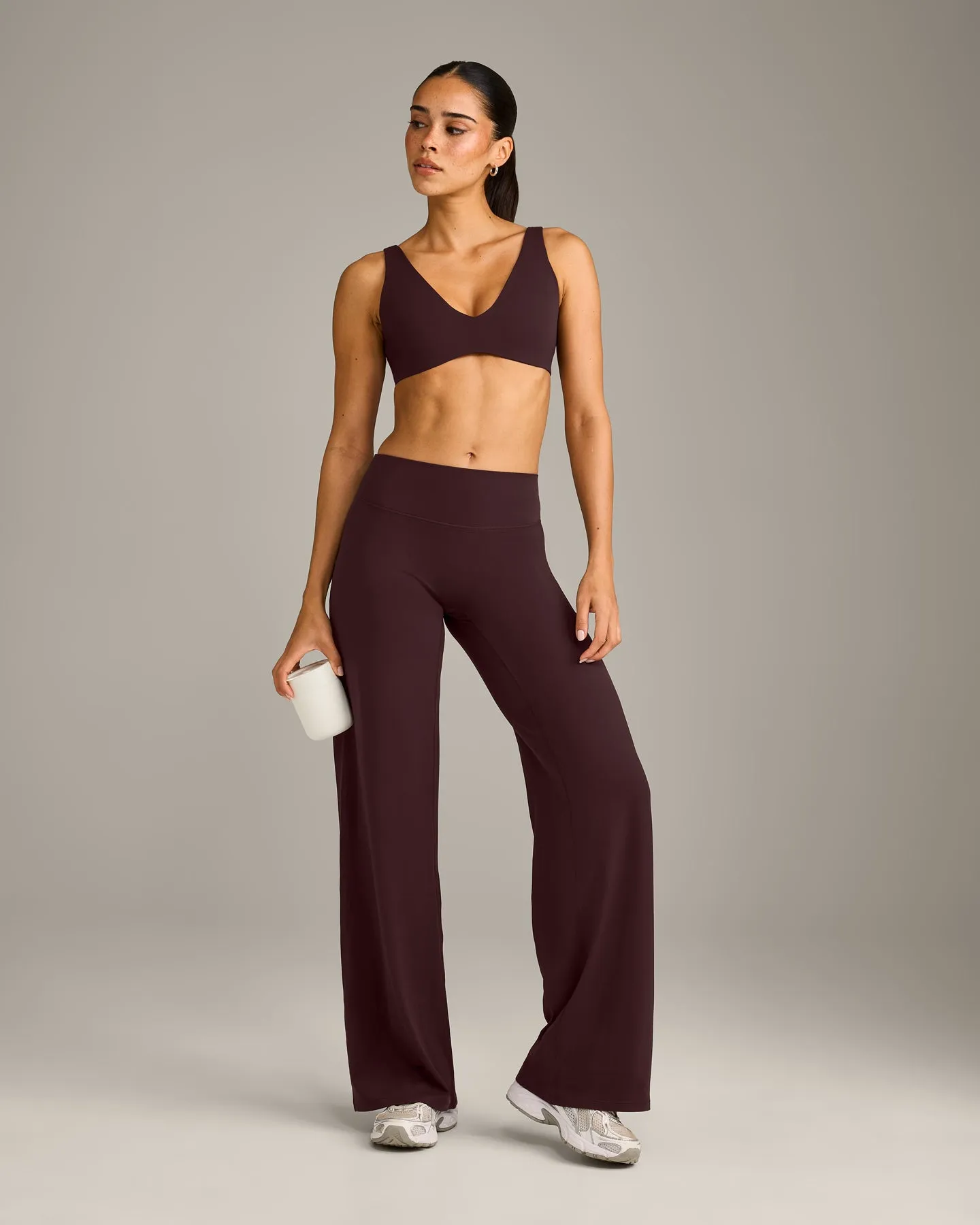 SoftMotion™ Straight Leg Bottoms with Grey Logo | Plum Brown sold by Oner Active product image thumbnail 3