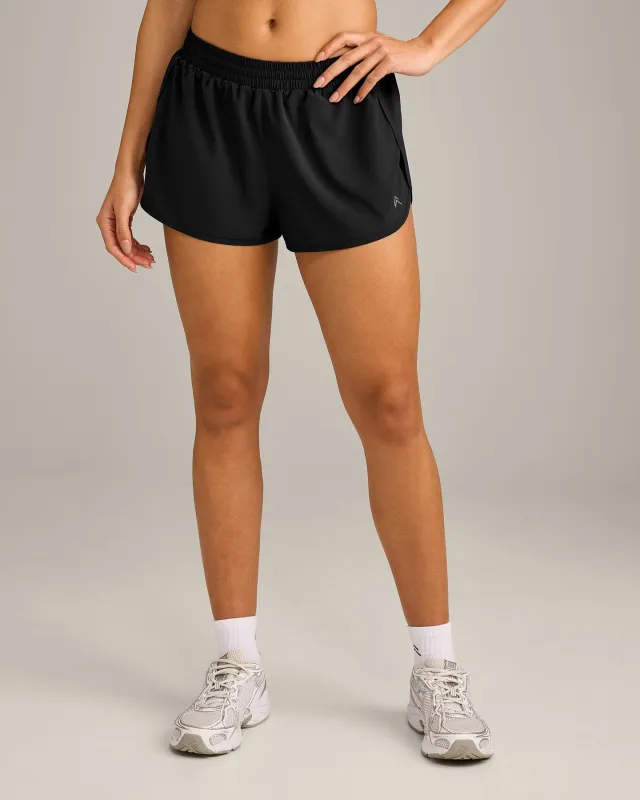 AirMove™ Lined Shorts 2" with Reflective Logo | Black made by Oner Active
