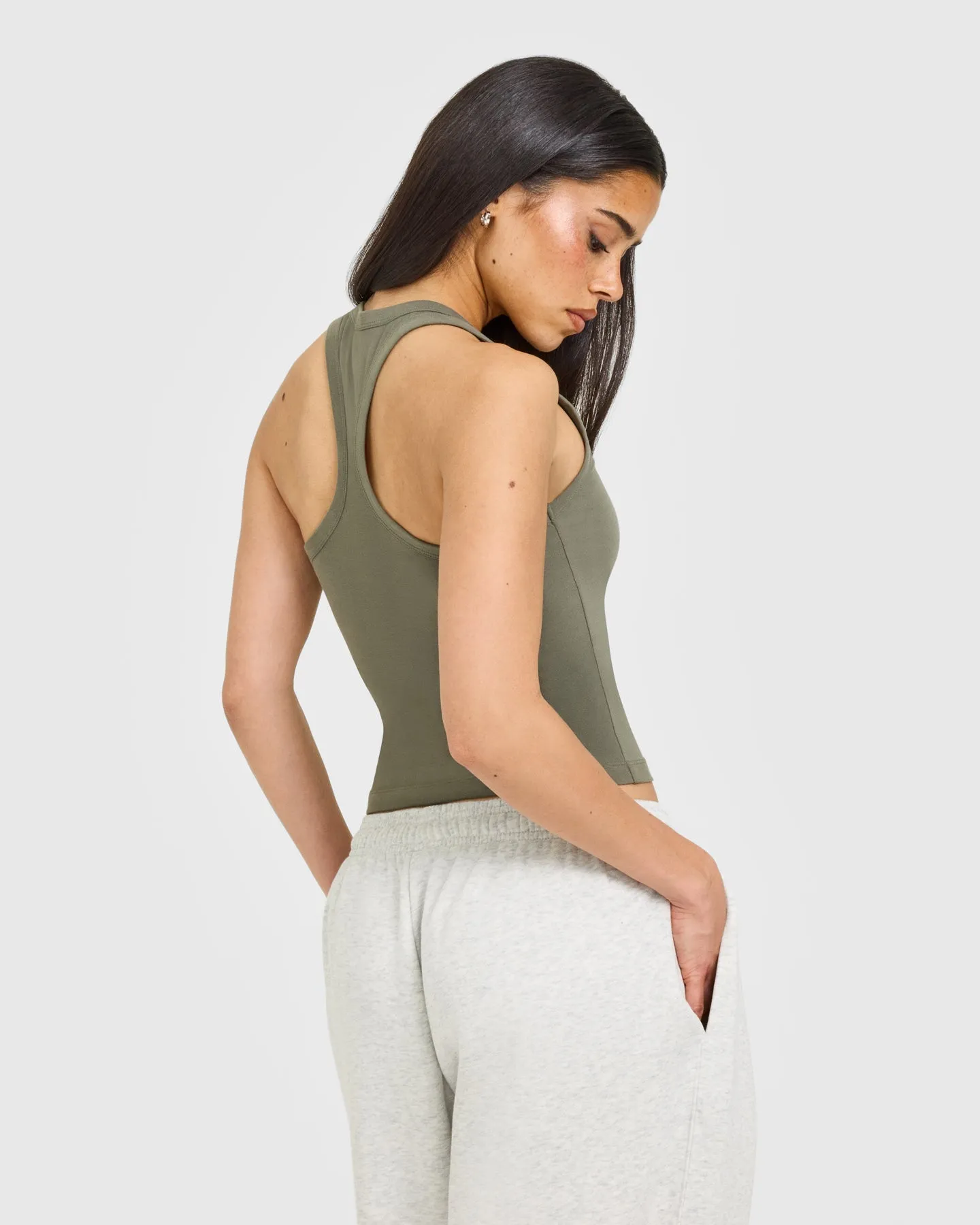 Cotton Fitted Vest with Grey Logo | Alpine Green sold by Oner Active product image thumbnail 4