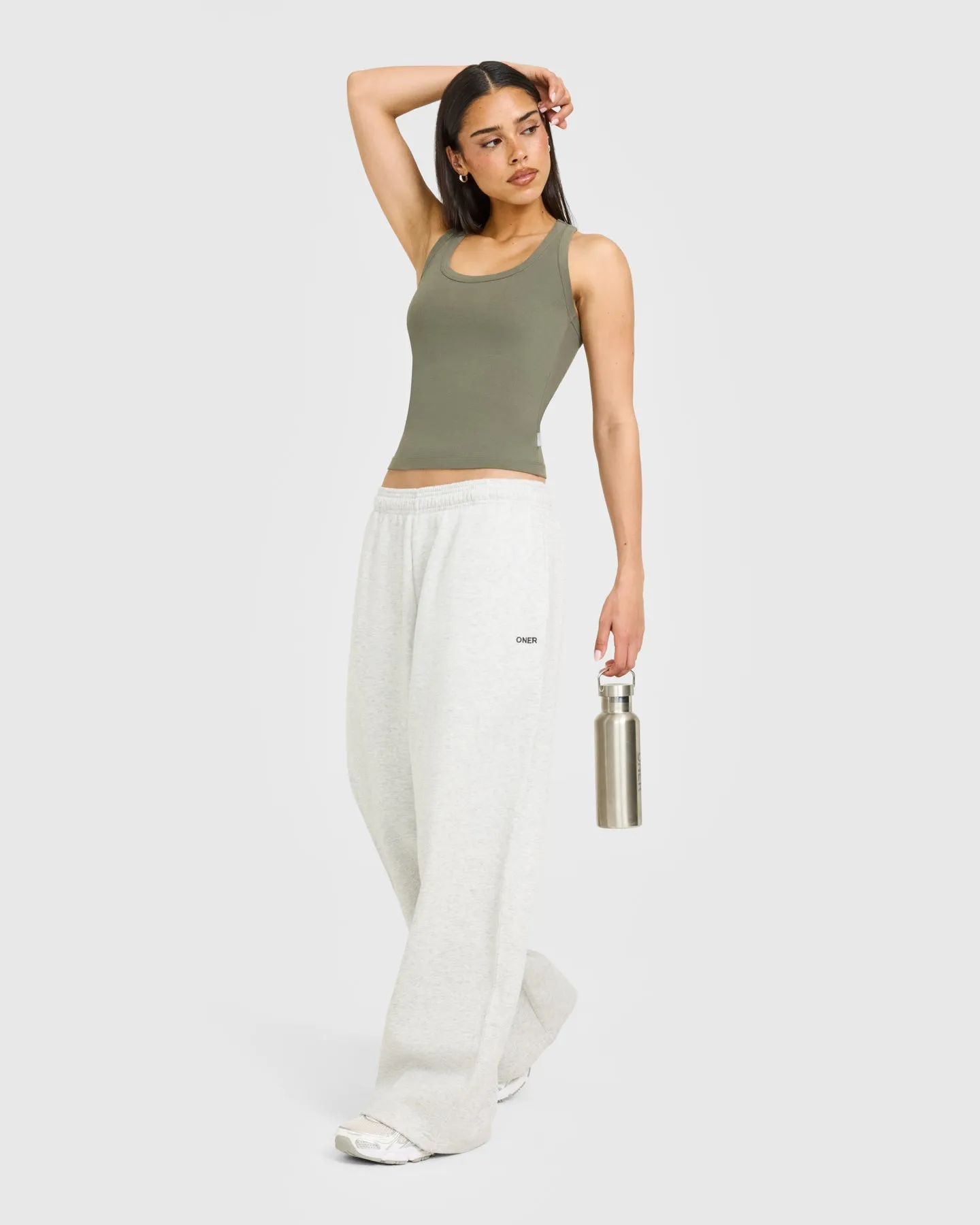 Cotton Fitted Vest with Grey Logo | Alpine Green sold by Oner Active product image thumbnail 2