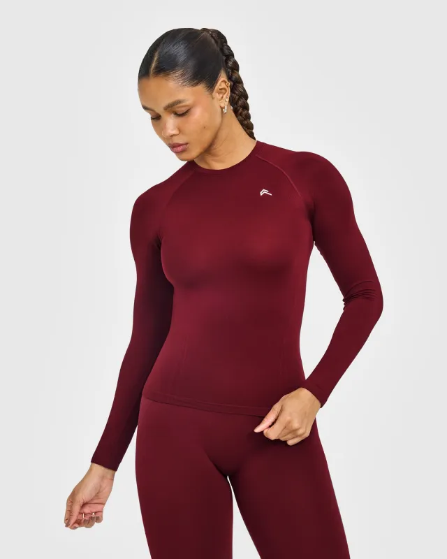 Go To Seamless Fitted Long Sleeve Top | Rosewood made by Oner Active