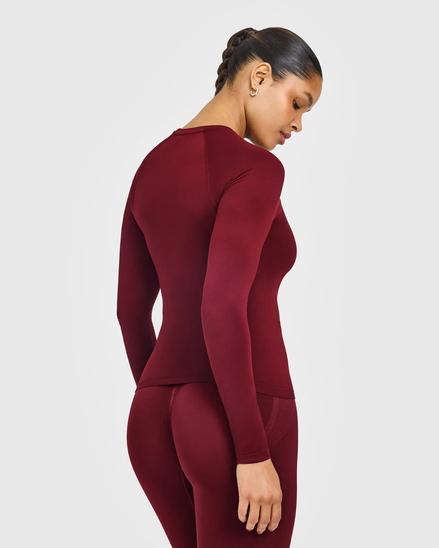 Go To Seamless Fitted Long Sleeve Top | Rosewood sold by Oner Active product image thumbnail 2