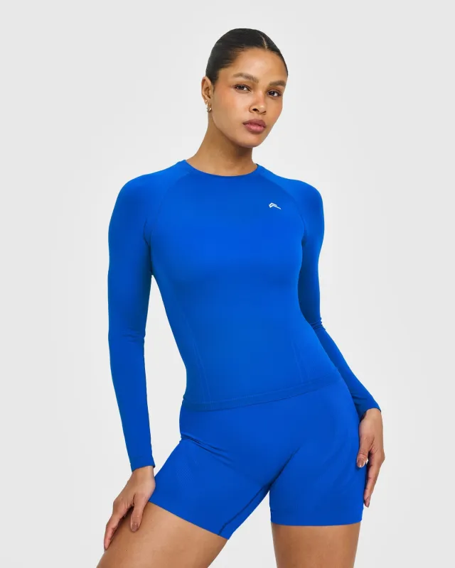 Go To Seamless Fitted Long Sleeve Top | Cobalt Blue made by Oner Active