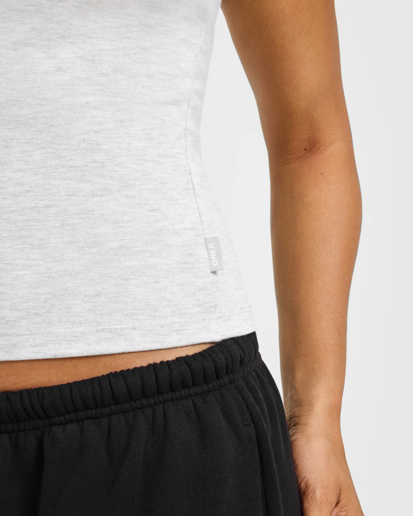 Cotton Fitted Vest with Grey Logo | Light Grey Marl sold by Oner Active product image thumbnail 5