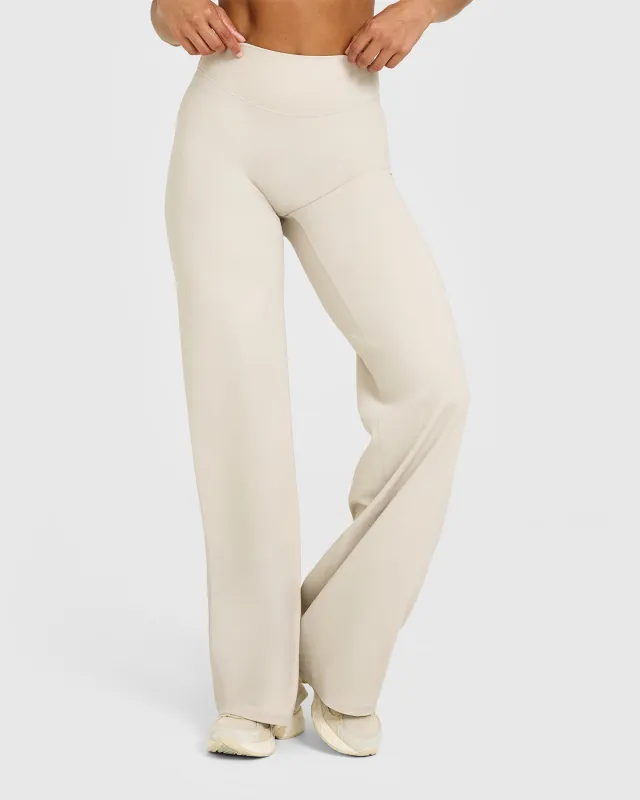 SoftMotion™ Straight Leg Bottoms with White Logo | Sand made by Oner Active