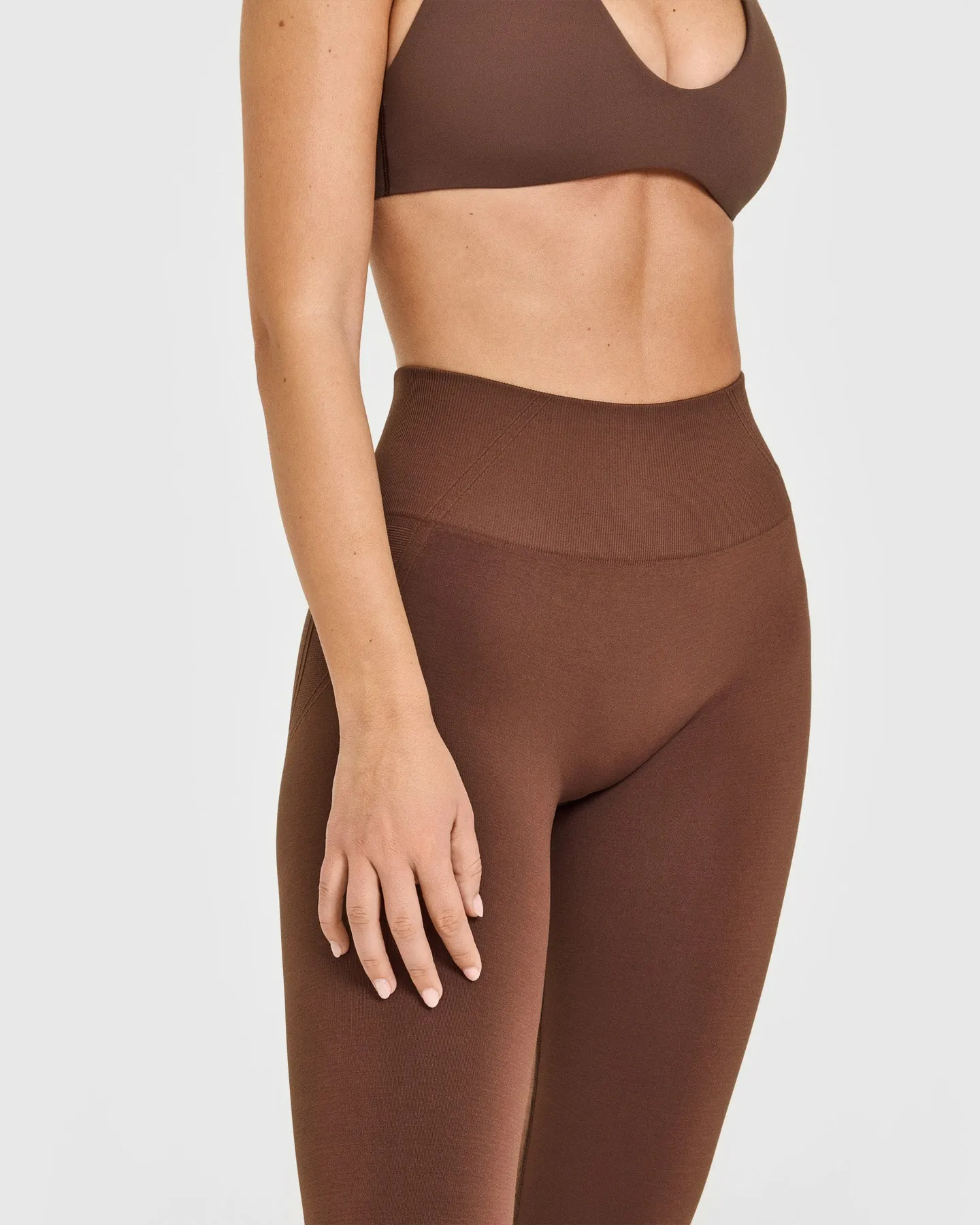 EffortlessLift™ Seamless Leggings with White Logo | Rustic Brown sold by Oner Active product image thumbnail 5