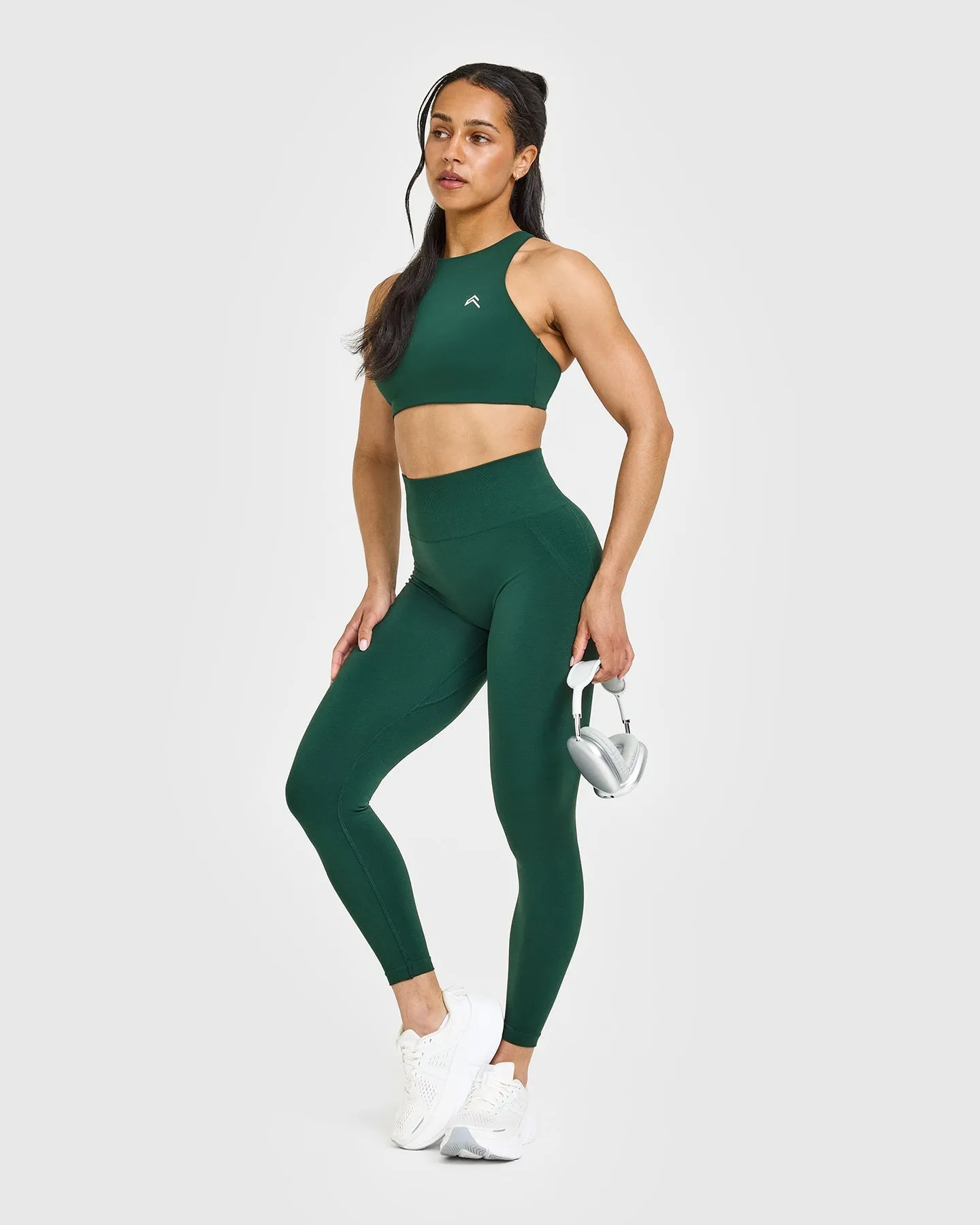 EffortlessLift™ Seamless Leggings with White Logo | Racing Green sold by Oner Active product image thumbnail 4