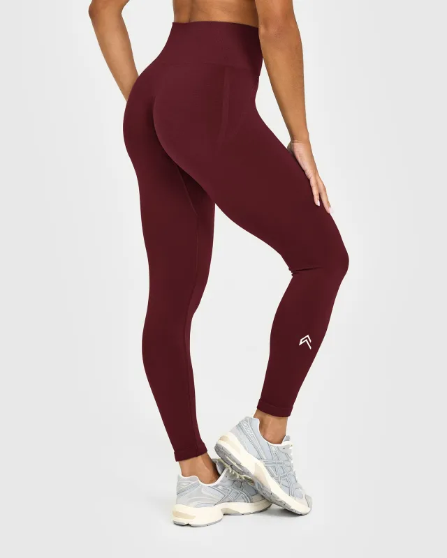 EffortlessLift™ Seamless Leggings with White Logo | Rosewood made by Oner Active