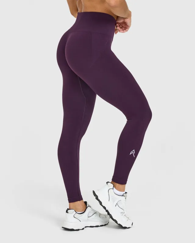 EffortlessLift™ Seamless Leggings with White Logo | Blackberry Purple made by Oner Active
