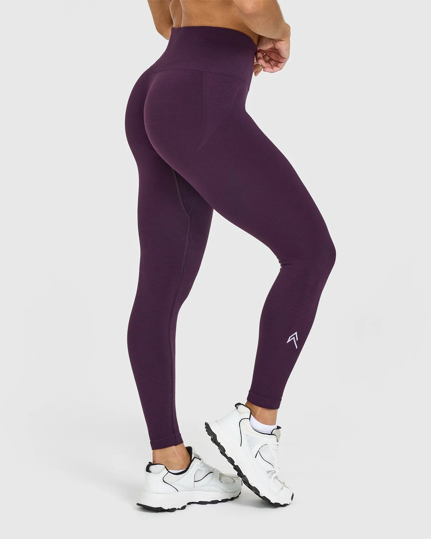 EffortlessLift™ Seamless Leggings with White Logo | Blackberry Purple sold by Oner Active