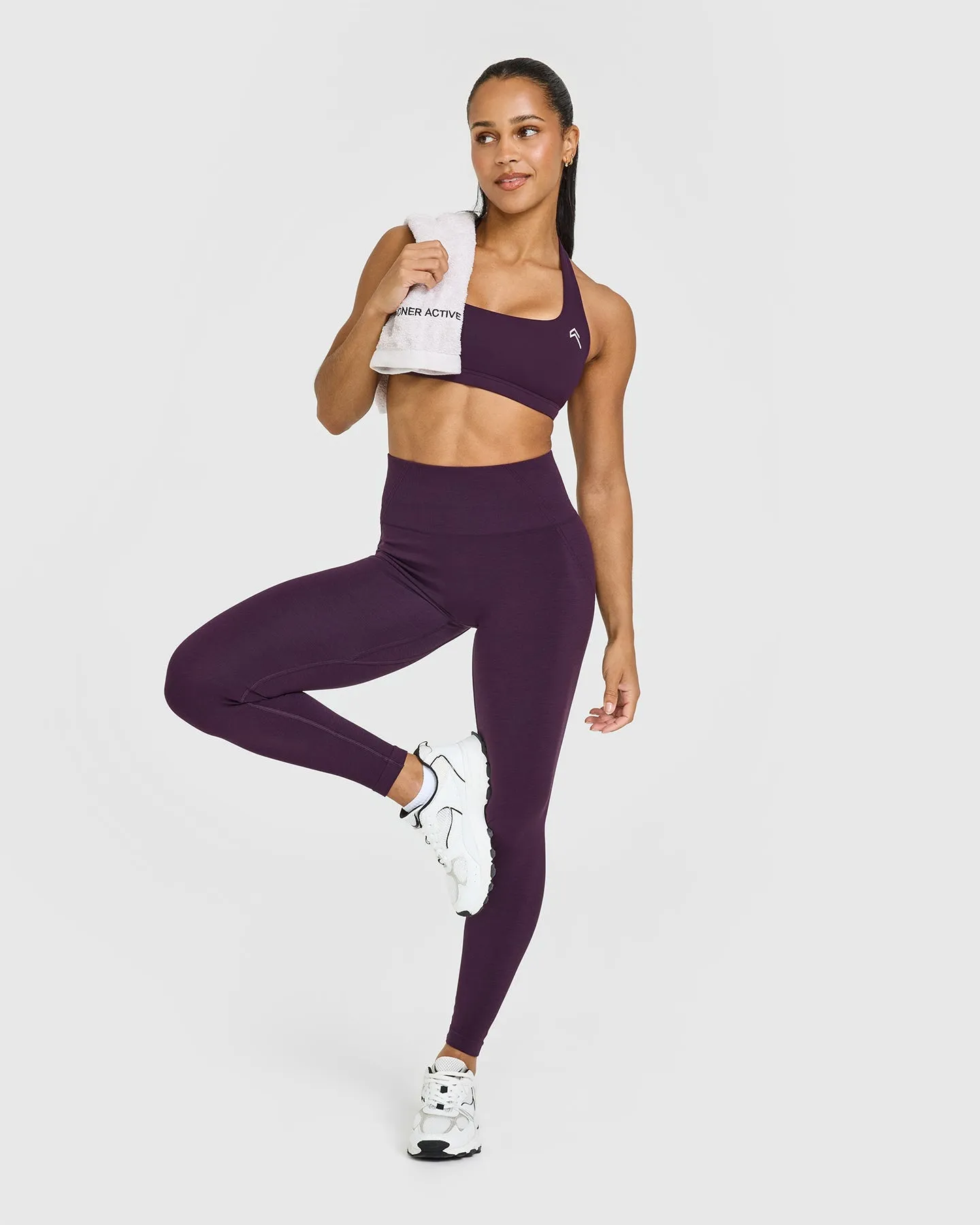 EffortlessLift™ Seamless Leggings with White Logo | Blackberry Purple sold by Oner Active product image thumbnail 3