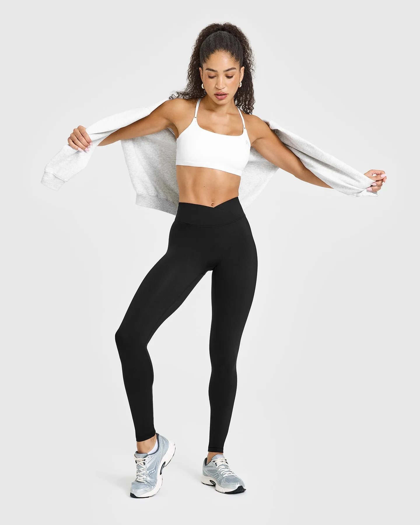 UnifiedMove™ Wrap Leggings White Logo | Black sold by Oner Active product image thumbnail 3