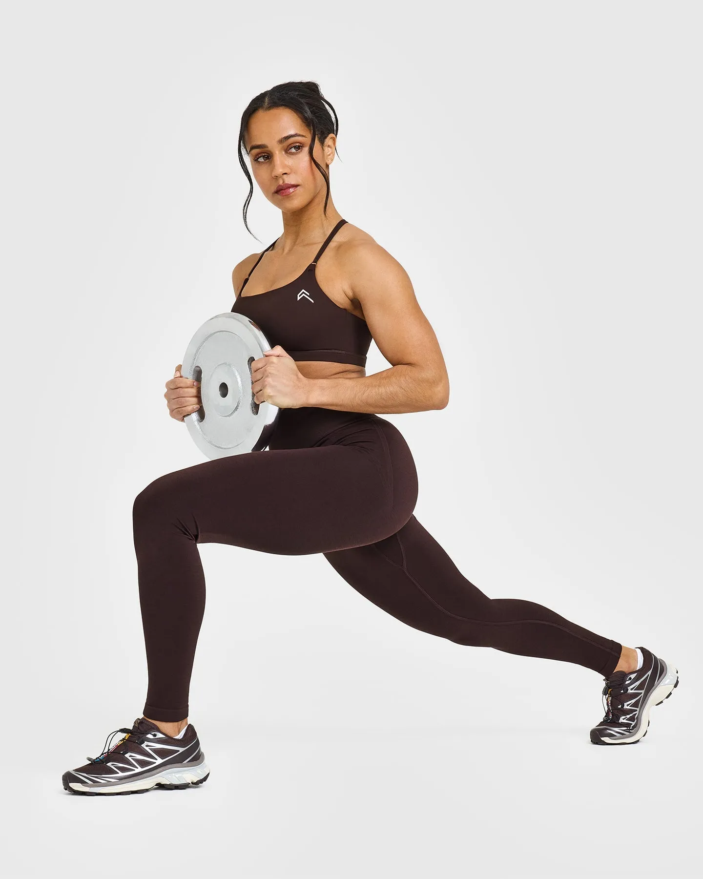 EffortlessLift™ Seamless Leggings with White Logo | Plum Brown sold by Oner Active product image thumbnail 3