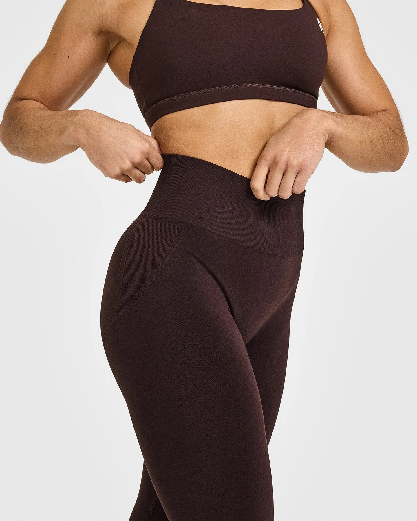 EffortlessLift™ Seamless Leggings with White Logo | Plum Brown sold by Oner Active product image thumbnail 4