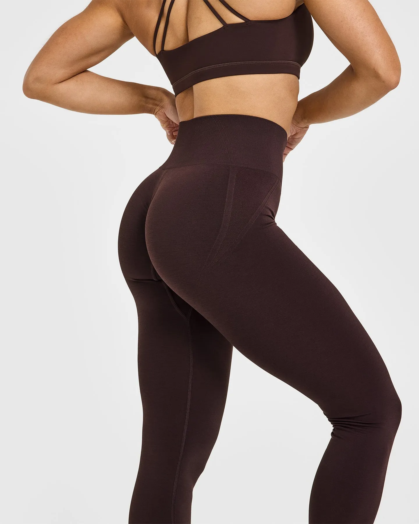 EffortlessLift™ Seamless Leggings with White Logo | Plum Brown sold by Oner Active product image thumbnail 5