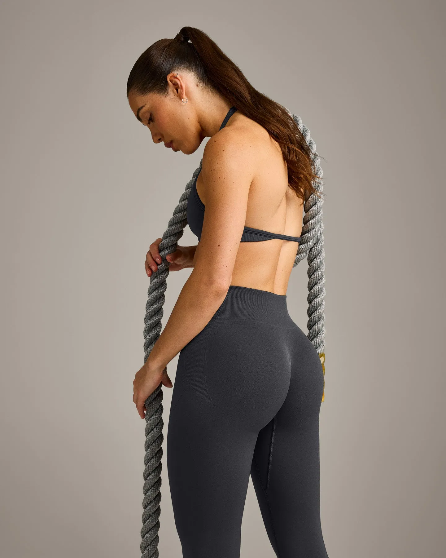 EnhanceLift™ Seamless Leggings with Grey Logo | Coal sold by Oner Active product image thumbnail 4