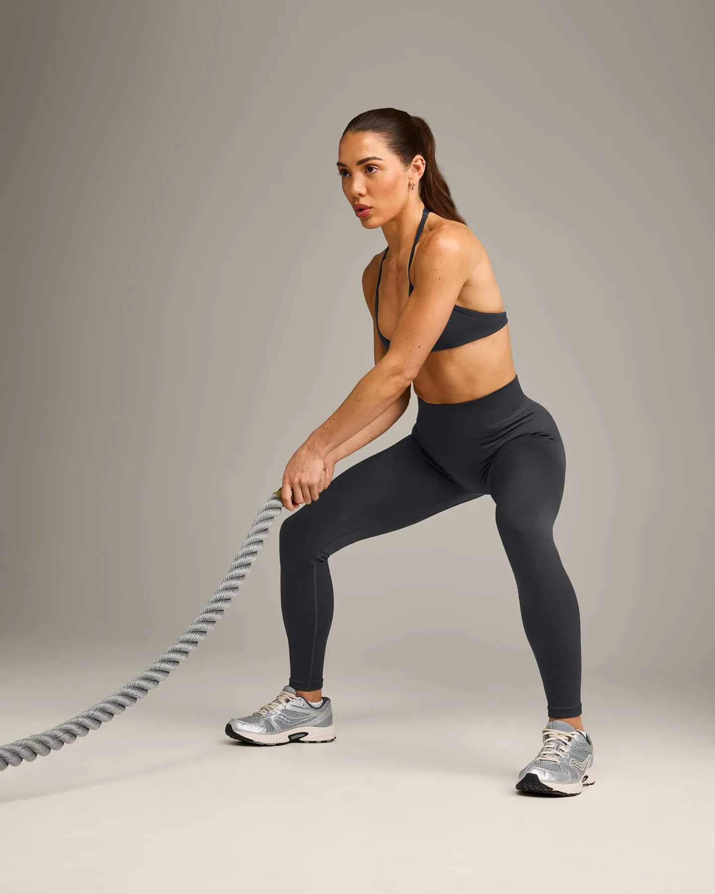 EnhanceLift™ Seamless Leggings with Grey Logo | Coal sold by Oner Active product image thumbnail 3