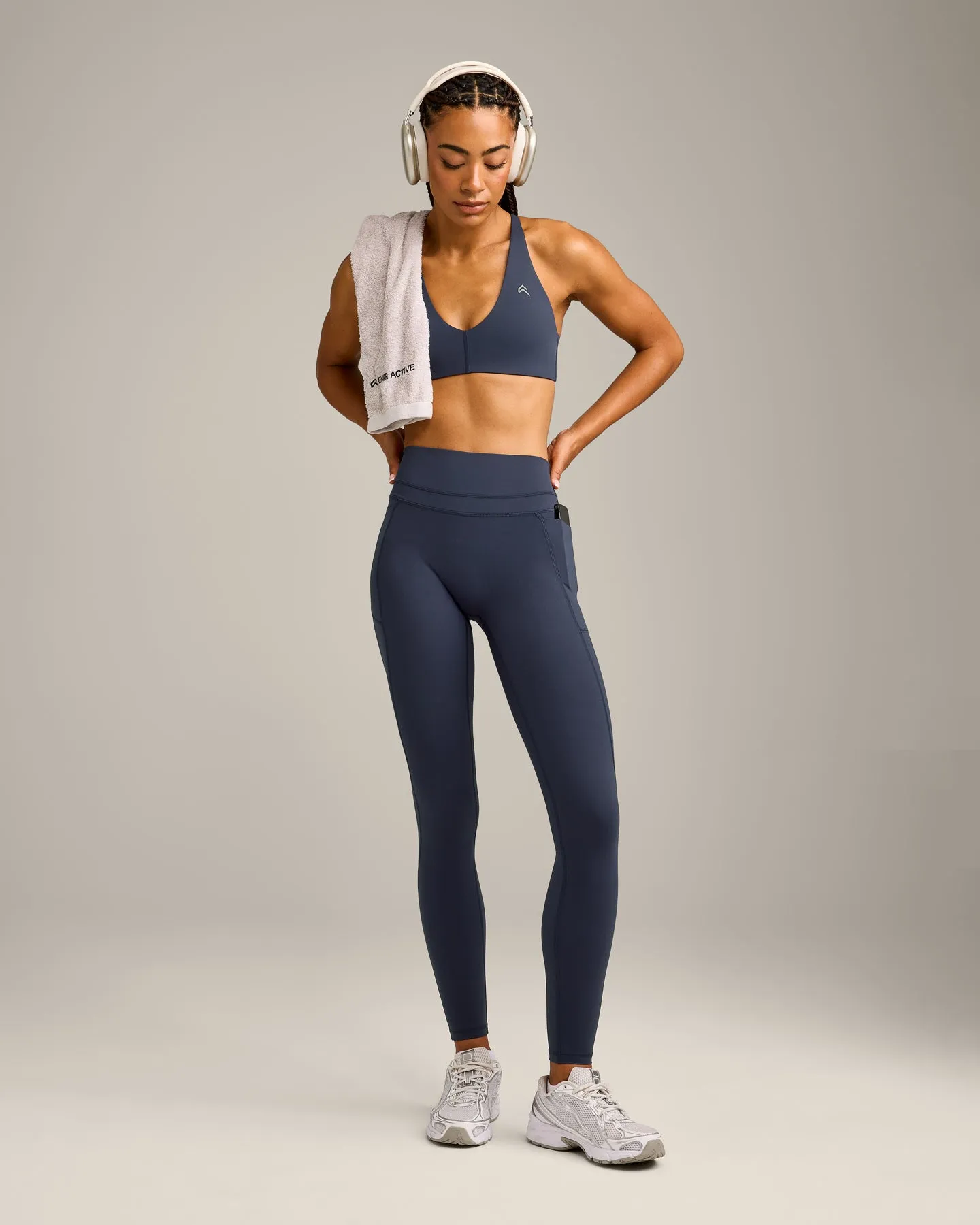 UnifiedMove™ High Waisted Pocket Leggings with Reflective Logo | True Blue sold by Oner Active product image thumbnail 3