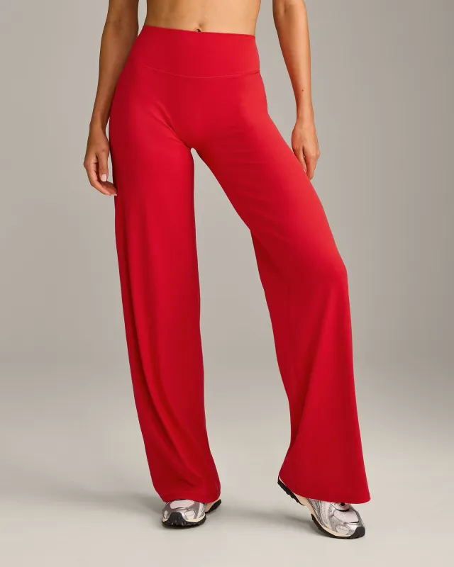 SoftMotion™ Straight Leg Bottoms with Grey Logo | Fiery Red made by Oner Active