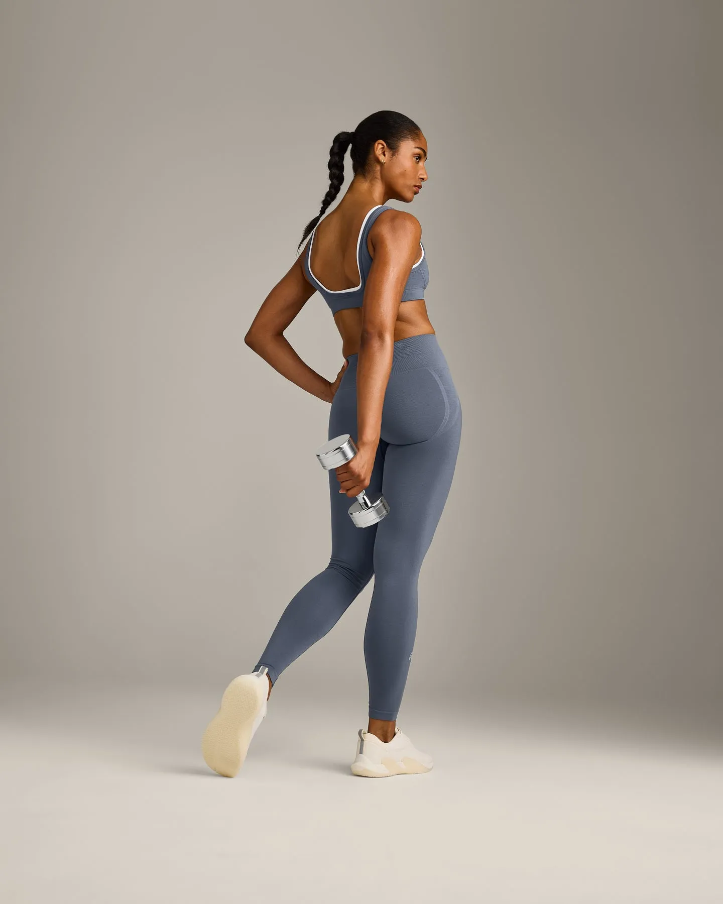EffortlessLift™ Seamless Leggings with Grey Logo | Light Granite Blue sold by Oner Active product image thumbnail 3