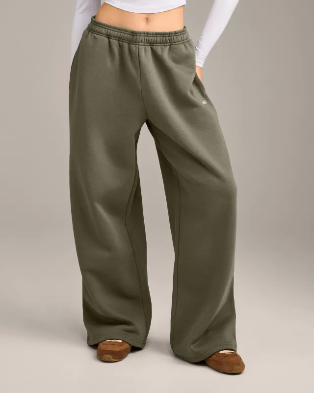 Foundations Cosy Oversized Straight Leg Joggers | Alpine Green made by Oner Active