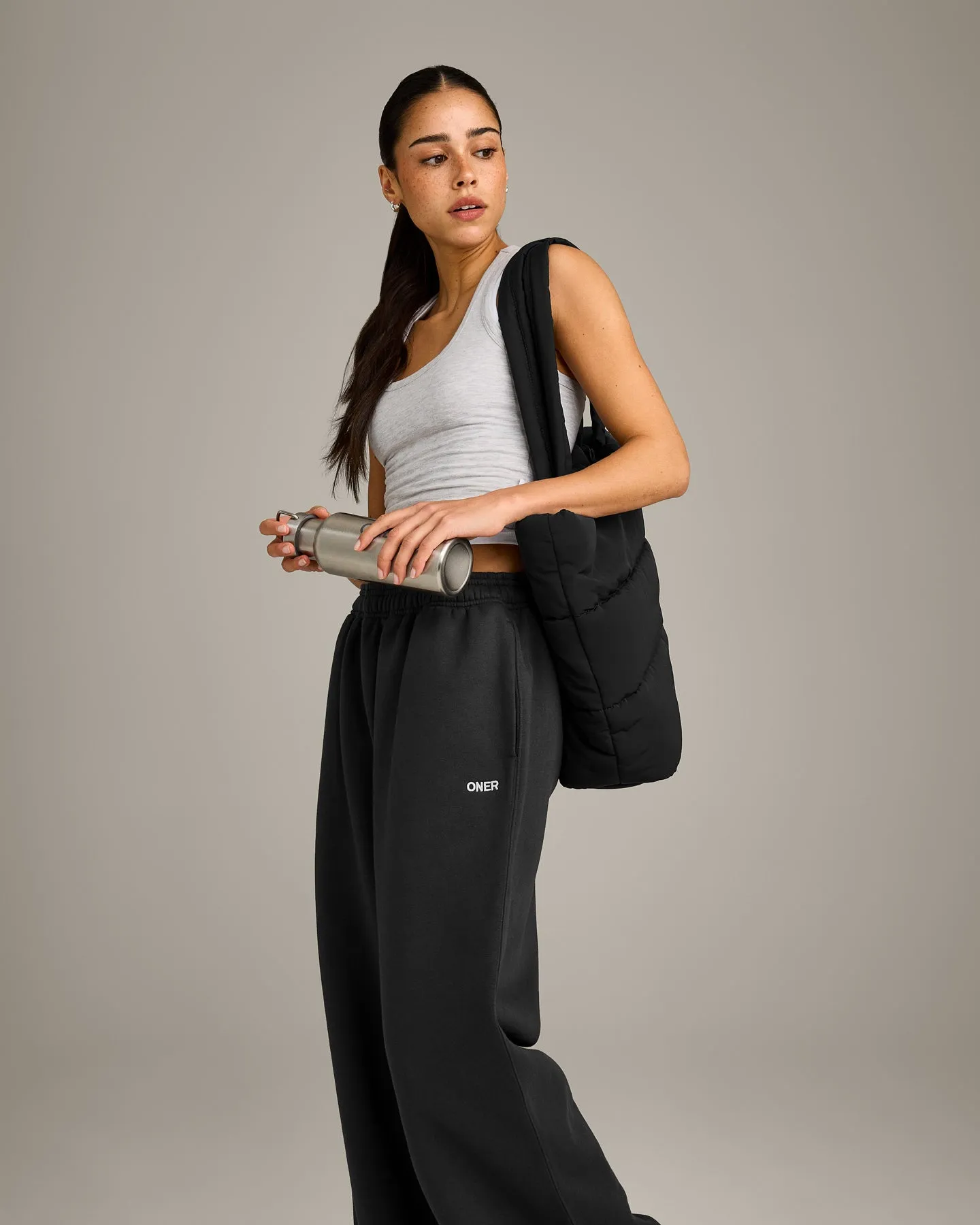 Foundations Cosy Oversized Straight Leg Joggers | Soft Black sold by Oner Active product image thumbnail 4