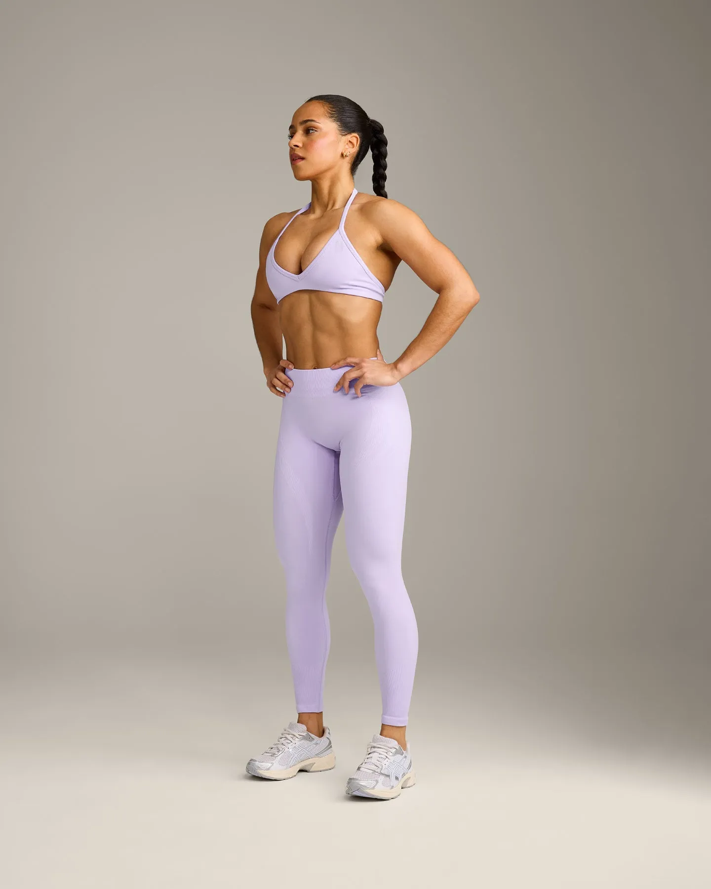 EnhanceLift™ Seamless Leggings with Grey Logo | Lavender Purple sold by Oner Active product image thumbnail 3