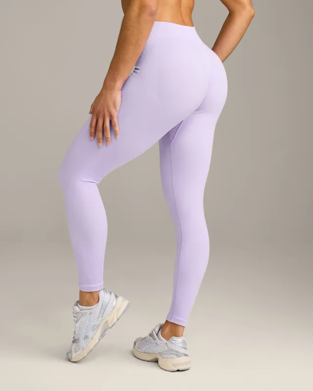 EnhanceLift™ Seamless Leggings with Grey Logo | Lavender Purple made by Oner Active