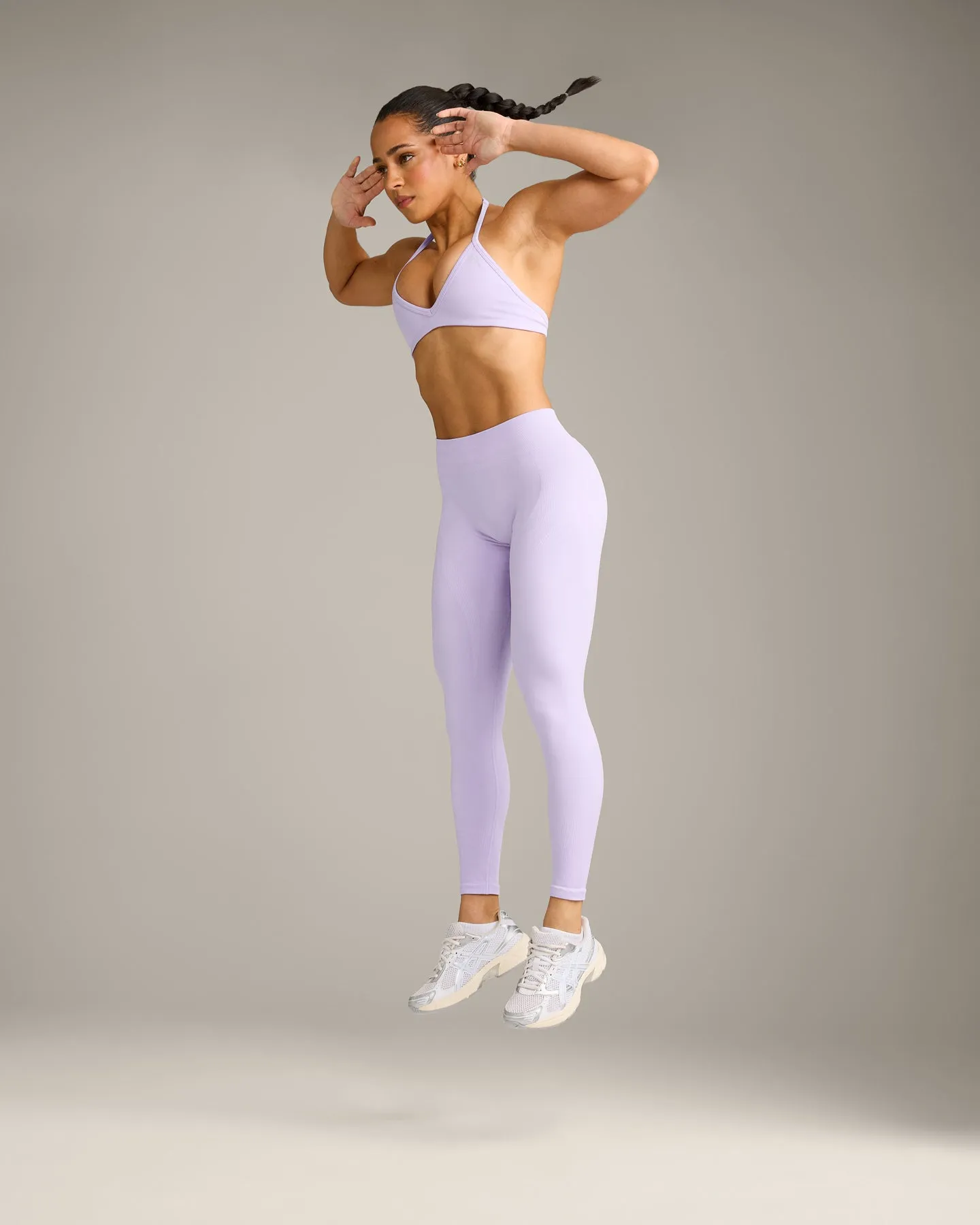 EnhanceLift™ Seamless Leggings with Grey Logo | Lavender Purple sold by Oner Active product image thumbnail 5
