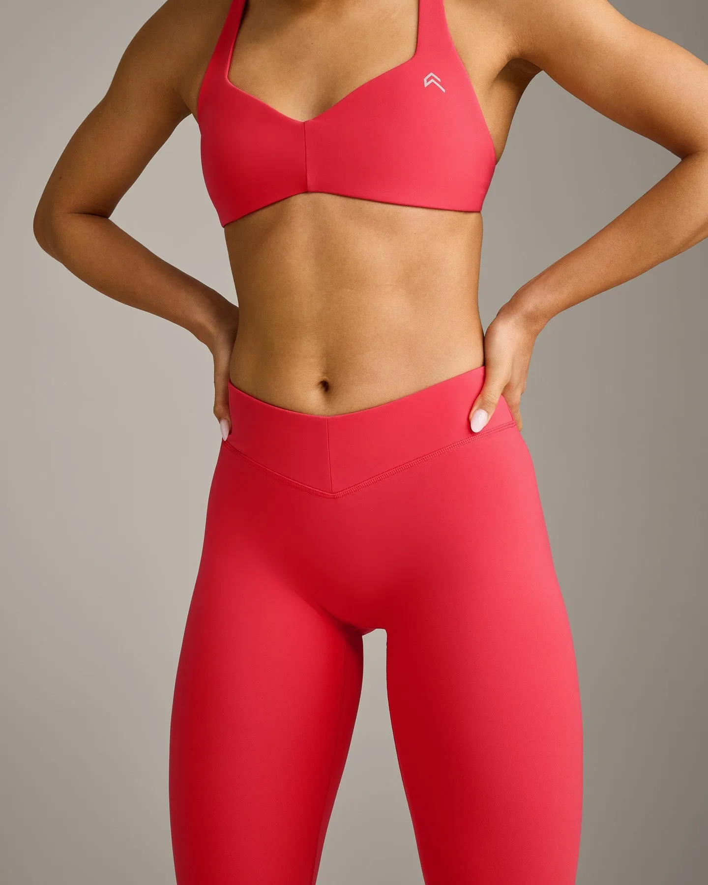 UnifiedMove™ V Front Mid Rise Leggings with Reflective Logo | Charged Pink sold by Oner Active product image thumbnail 4
