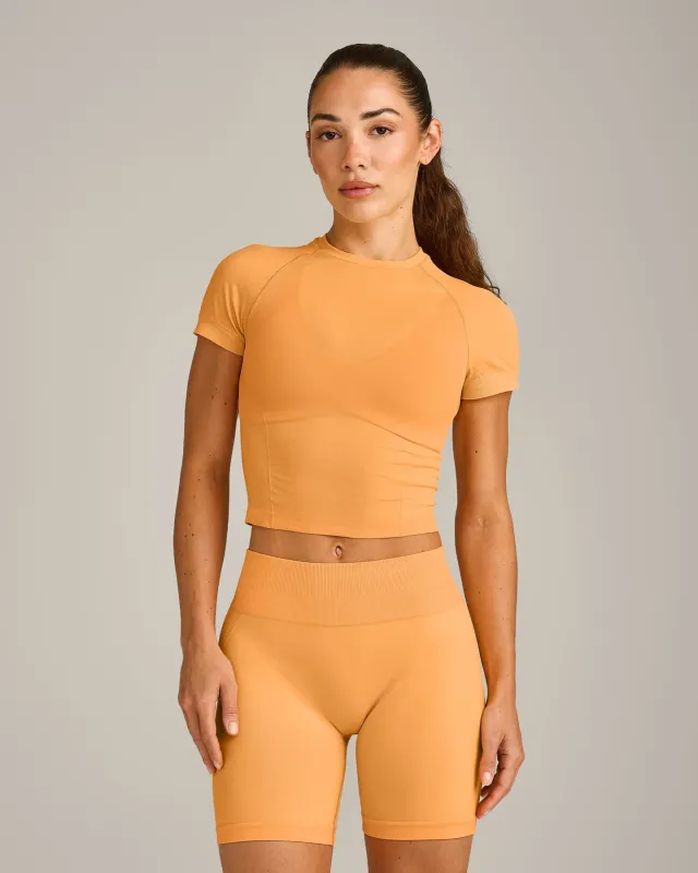 Oner Seamless Fitted Top | Light Powdered Orange made by Oner Active