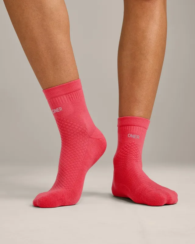 Performance Mid Crew Socks 1 Pack | Charged Pink made by Oner Active