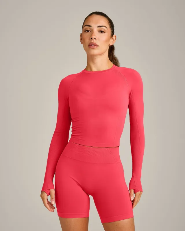 Oner Seamless Fitted Long Sleeve Top | Light Charged Pink made by Oner Active