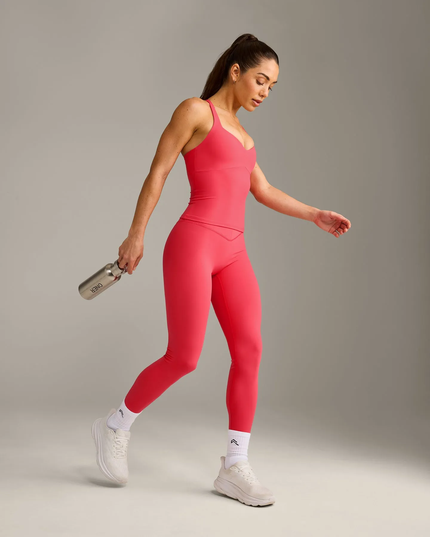 UnifiedMove™ T Back Mid Tank Top with Built in Bra Shelf | Charged Pink sold by Oner Active product image thumbnail 3